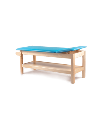 Drewniany stół rehabilitacyjny SR-F do fizykoterapii z półką