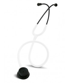 Stetoskop Internistyczny SPIRIT CK-601CPF Majestic Series Adult Dual Head BLACK EDITION z białym drenem